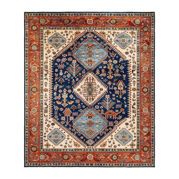 Solo Rugs Blue 8 ft. 2 in. x 9 ft. 10 in. Serapi One-of-a-Kind Hand-Knotted Area Rug