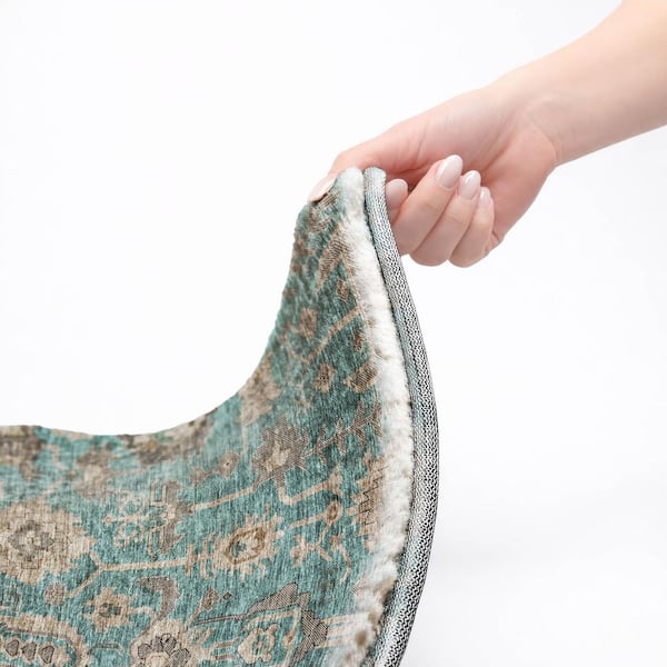 Dream Shag Premium Machine Washable Abstract ADS697 Teal 10 ft. x 14 ft. Area Rug