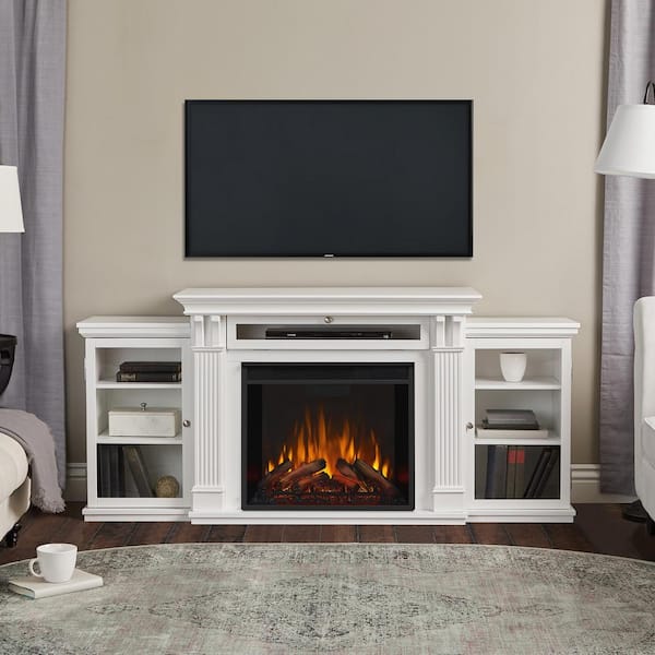 Real Flame Calie 67 In Electric, Electric Fireplace With Mantel Tv Stand