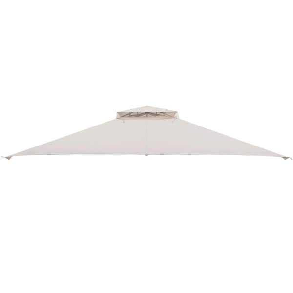 10 ft. x 12 ft. Patio Gazebo Replacement Top Cover 2-Tier Canopy CPAI-84 Outdoor Beige