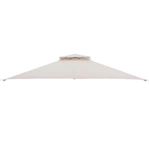 10 ft. x 12 ft. Patio Gazebo Replacement Top Cover 2-Tier Canopy CPAI-84 Outdoor Beige