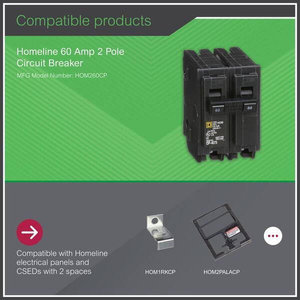 Square D Homeline 60 Amp 2-Pole Circuit Breaker(HOM260CP)