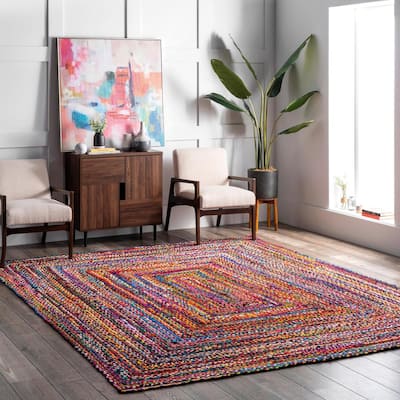 Tammara Colorful Braided Multi 5 ft. x 8 ft. Area Rug