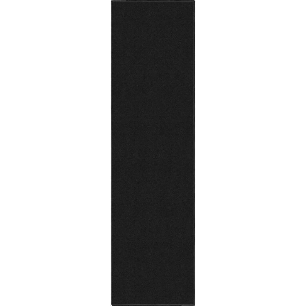 Well Woven Black 2 ft. 7 in. x 9 ft. 6 in. Runner FlatWeave Plain