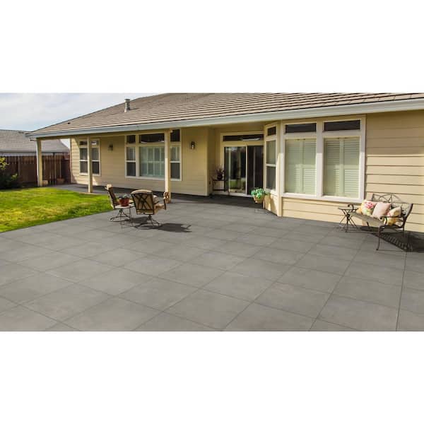CODIAK 3.81 in. L x 3.81 in. W x 0.78 in. H Cement Gray Porcelain Paver Sample