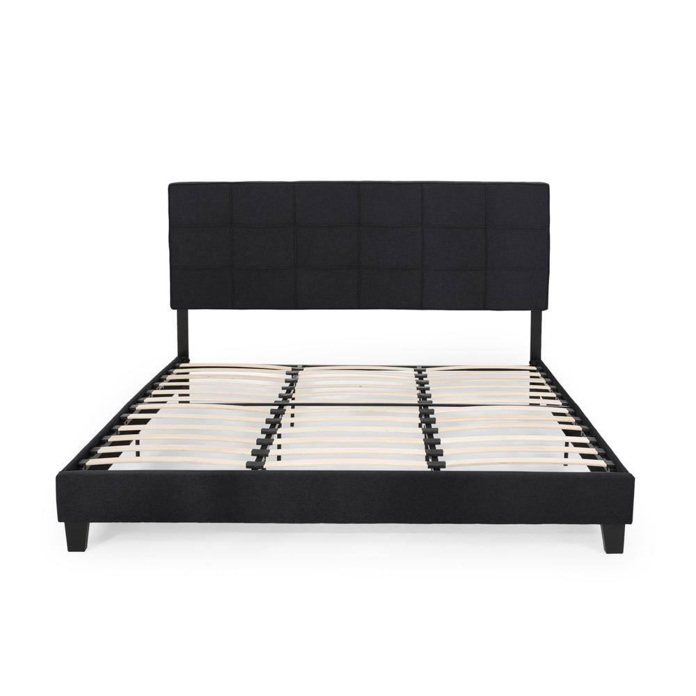 Noble House Eveleth Black Wood King Bed Frame70066 The Home Depot