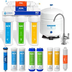 Reverse Osmosis 5 Stage Water Filtration System - NSF Certified - Faucet, Tank and 4 Filters - 50 GPD