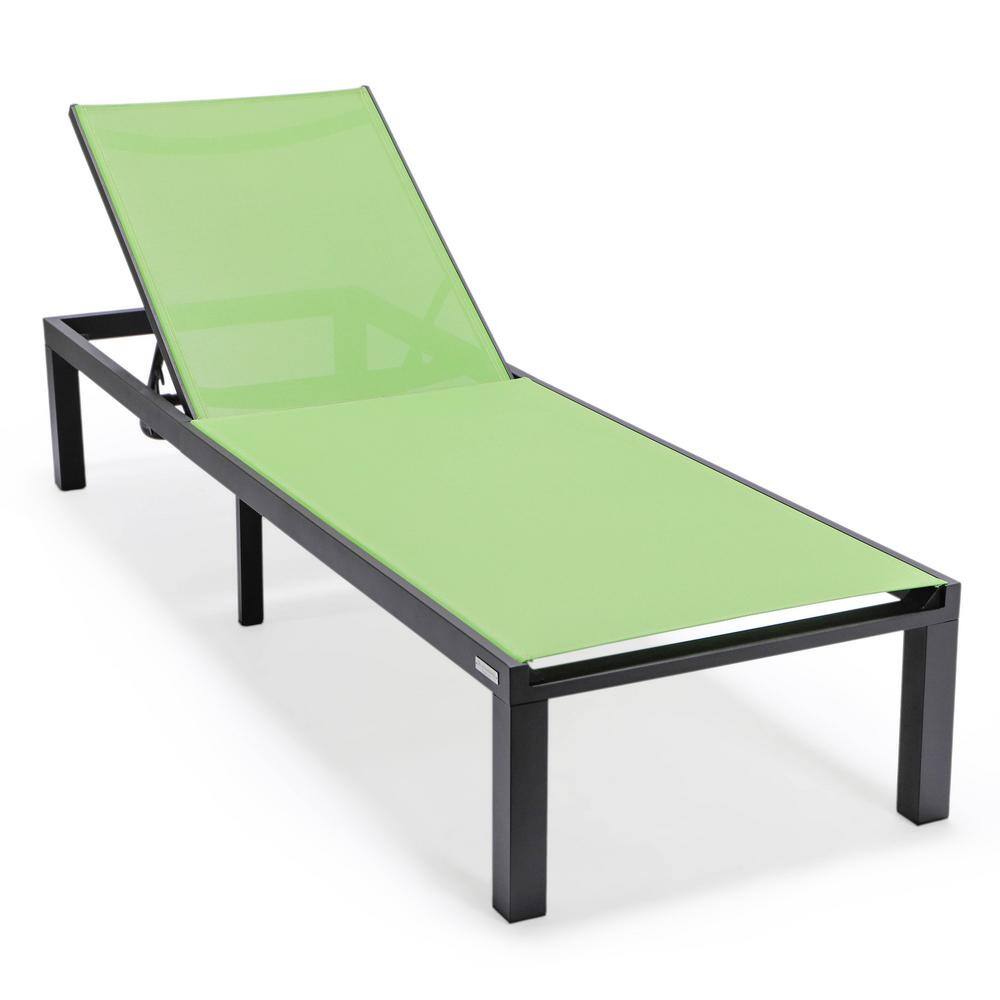 Leisuremod Marlin Modern Black Aluminum Outdoor Patio Chaise Lounge ...