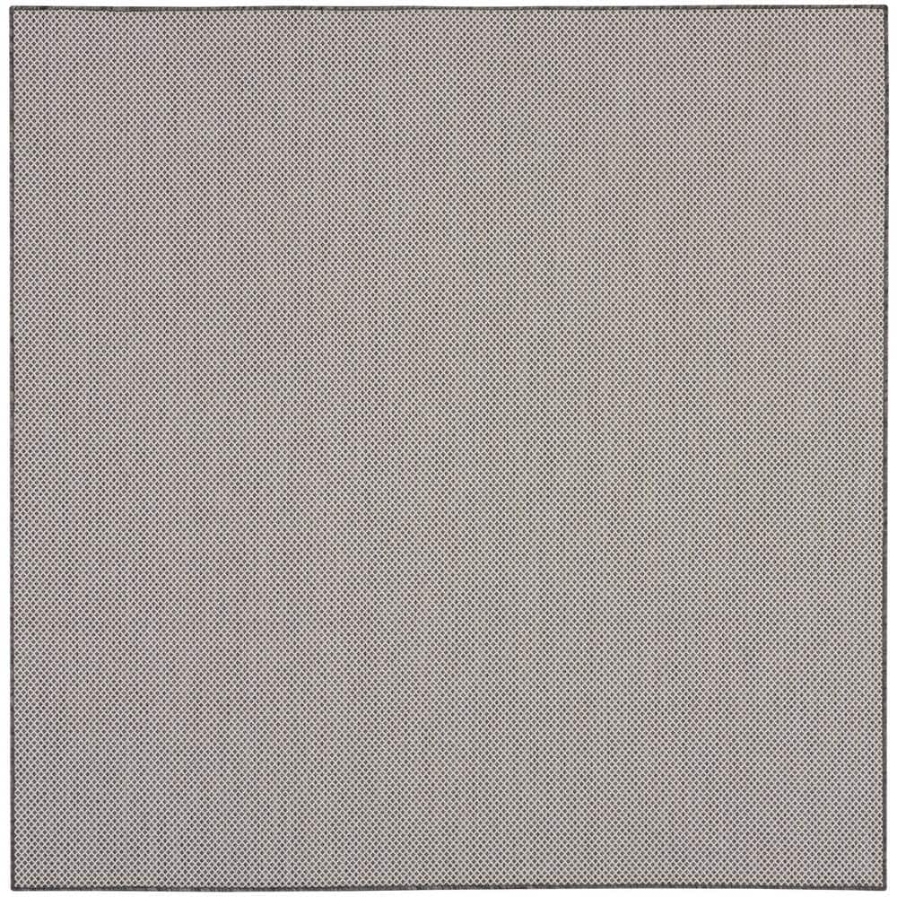 Nourison Courtyard Ivory/Charcoal 6 ft. x 6 ft. Square Solid Geometric