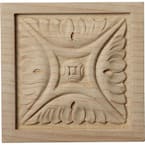 5/8 in. x 3 in. x 3 in. Unfinished Wood Lindenwood Small Middlesbrough Rosette