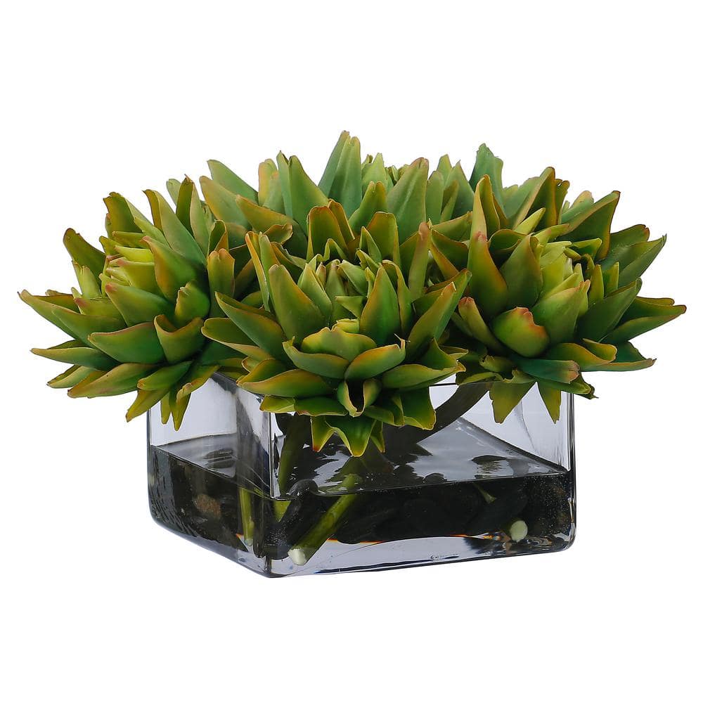 10 in. Green Indoor Artificial Artichoke in Vase
