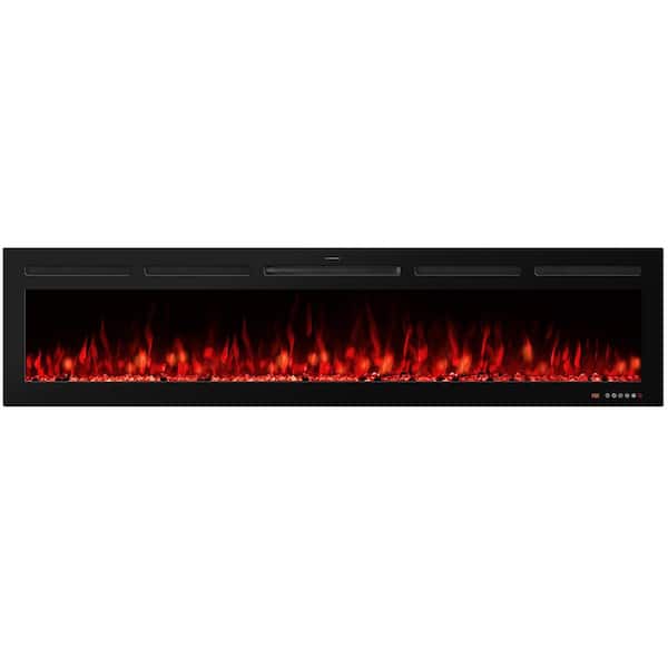 Prismaster ...keeps your home stylish 65 in. Smart Electric Fireplace Inserts Recessed and Wall Mounted Fireplace with Remote in Black