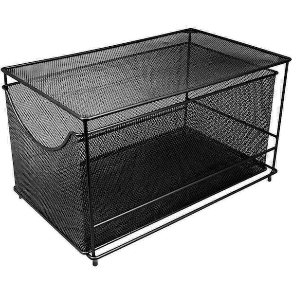 Sorbus Storage Organizer Black Metal Mesh Pull-Out Organizer