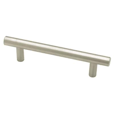 3-3/4 in. (96 mm) Center-to-Center Brushed Steel Bar Drawer Pull (25-Pack)