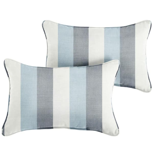 SORRA HOME Sunbrella Direction Dew Rectangle Indoor/Outdoor Lumbar Pillow (2-Pack)