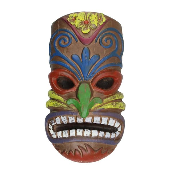 Northlight 13.5 in. Brown Hawaiian Tiki Mask Hanging Summer Wall Decor
