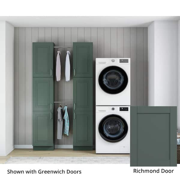 Richmond Aspen Green Plywood Shaker Stock Ready to Assemble Kitchen-Laundry Cabinet Kit 12 in. W. x 90 in. x 55 in.