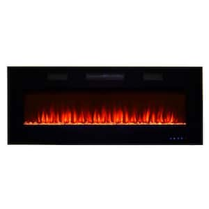 Premium 50 in. Front Venting Slim Wall-Mount Electric Fireplace Black