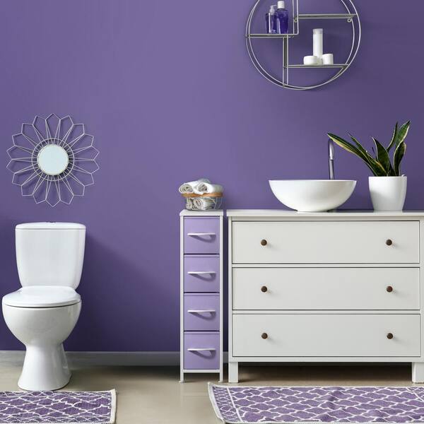 Sorbus Purple 4-Drawers 16.5 in. Chest of Drawers, Tall Narrow