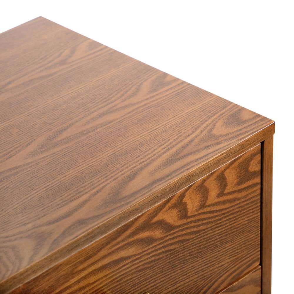 Riverstone Queen Walnut and Boucle Bedroom Set with Brass Handles
