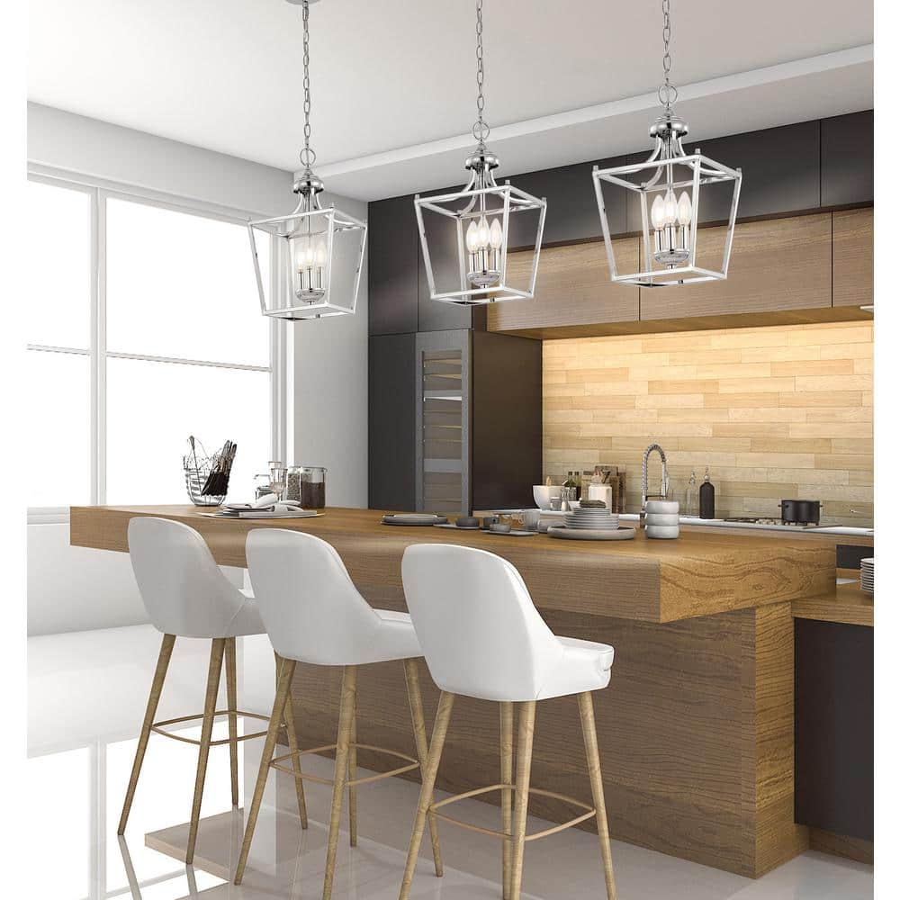 Camden Rustic 10" Chrome LED Pendant Lantern with Adjustable Chain