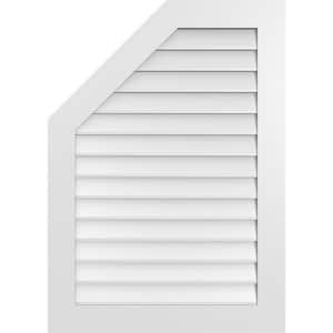 30 in. x 42 in. Octagonal Surface Mount PVC Gable Vent: Decorative with Standard Frame