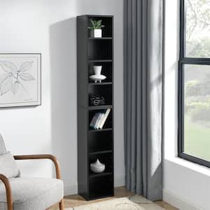 70.9 in.Tall Black Wood 4-Shelf Standard Bookcase with Shelves (Set of 2)