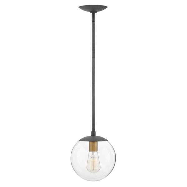 HINKLEY Warby 1Light Aged Zinc Black Globe Mini Pendant Light 3747DZ