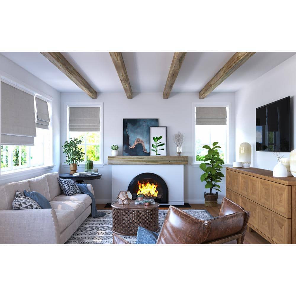 Ambrosia Maple Unfinished Floating Shelf Mantel, 60" Gray Wood