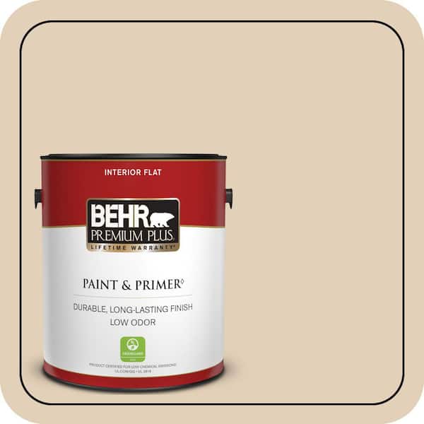 BEHR PREMIUM PLUS 1 gal. #PWN-66 Toasted Cashew Flat Low Odor Interior Paint & Primer