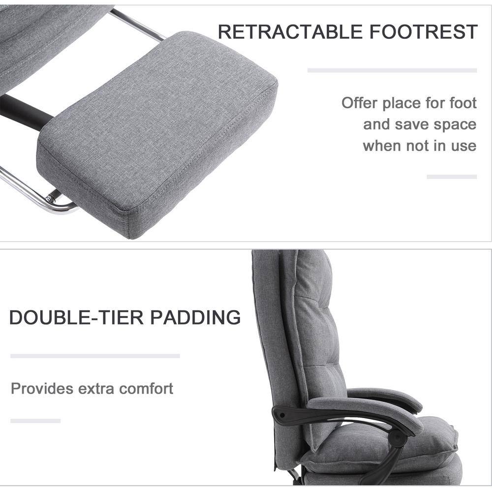 Gray High Back Swivel Executive Fabric Office Chair