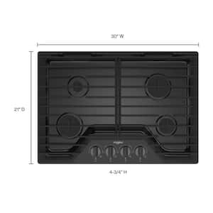 30 in. 4 Burners Recessed Gas Cooktop in Black Stainless with SpeedHeat Burner