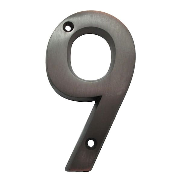 Everbilt 6 in. Aged Bronze Screw On House Number 9