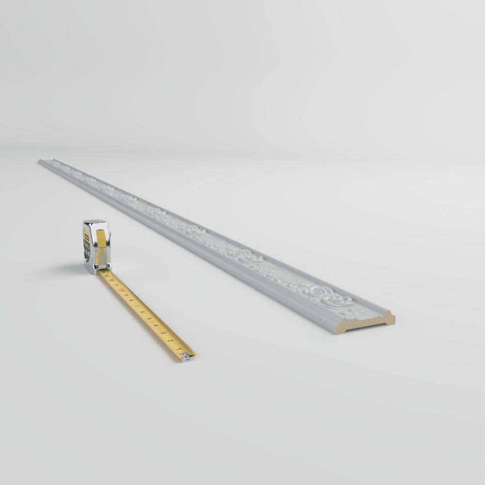 Primed White Polyurethane Geometric Rose Chair Rail Moulding