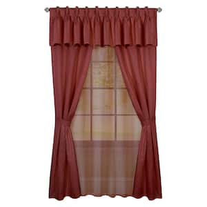 Claire 6 Piece 55 in. W x 63 in. L Polyester Light Filtering Window Curtain Set in Marsala