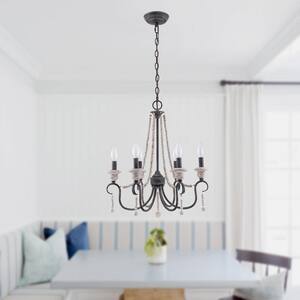 Farmhouse Wood Chandelier - Chandeliers - Lighting - The Home Depot