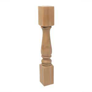 35-1/4 in. x 5 in. Unfinished North American Solid Cherry Plain Full Round Kitchen Island Leg