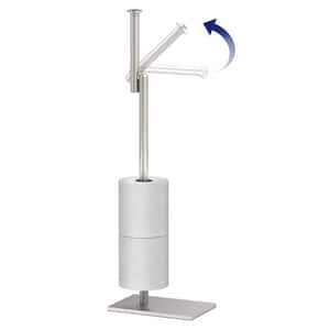 Latitude II Square Free Standing Toilet Paper Holder with Storage in Chrome