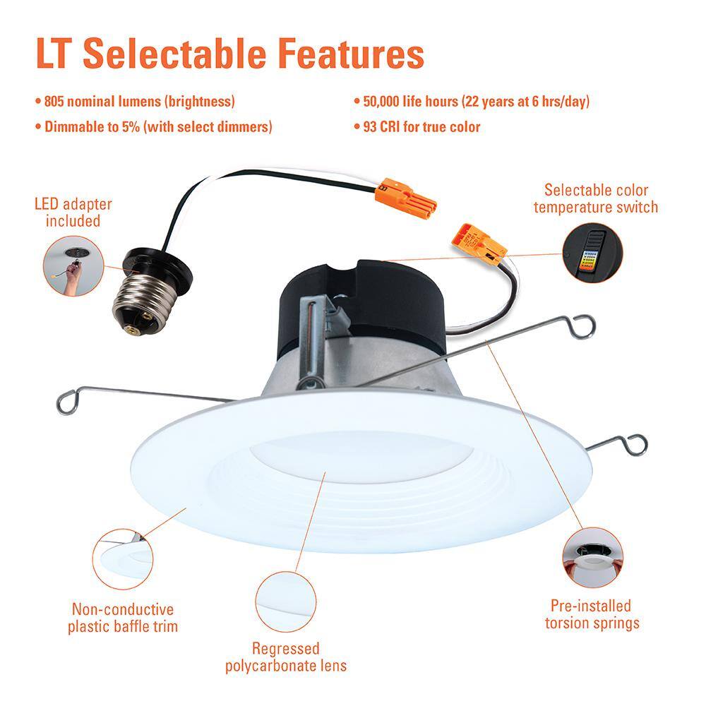 Halo White Aluminum 5-6 Inch LED Retrofit Recessed Light