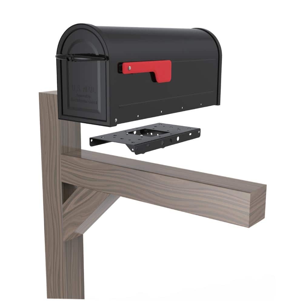 Buy 4 in. x 4 in. Post Adapter in Black with 3 Mailbox Mounting Options