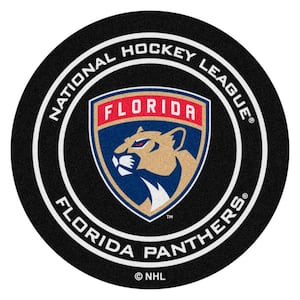 Florida Panthers Black 27 in. Round Hockey Puck Mat