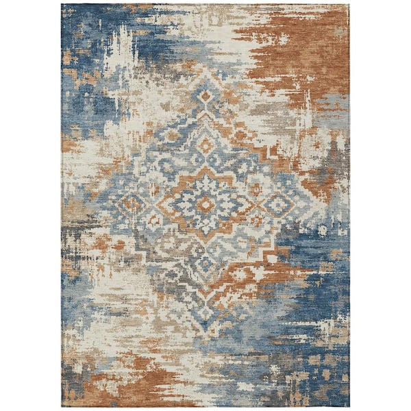 Chantille Machine Washable Indoor/Outdoor Abstract ACN2765 Cream 8 ft. x 10 ft. Area Rug