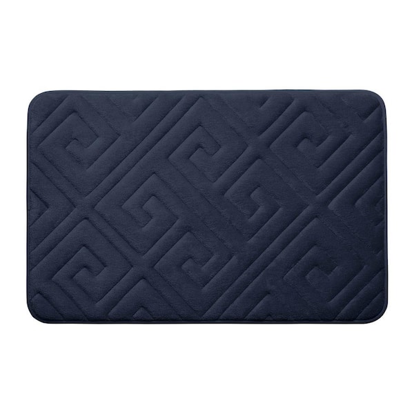 BounceComfort Caicos Indigo 17 in. x 24 in. Memory Foam Bath Mat