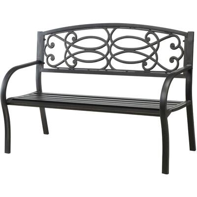 Potter 50 in. 2-Person Black Outdoor Bench