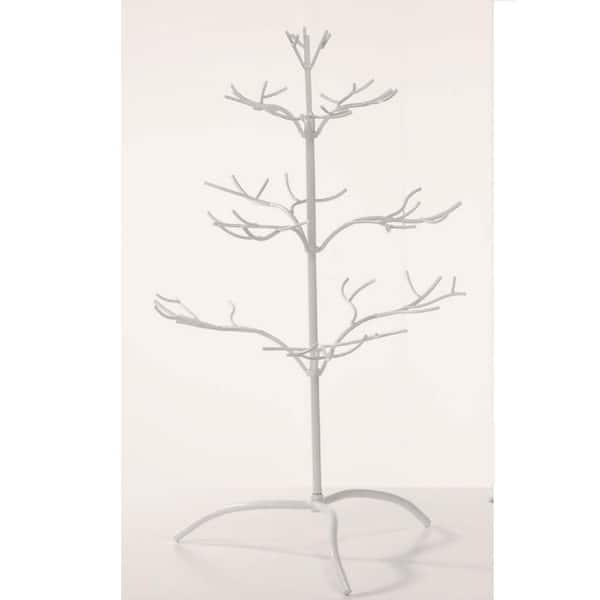 25 in. White Metal Ornament Tree with Hanging Branches