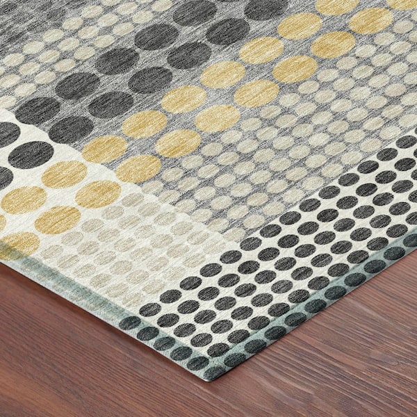 Chantille Machine Washable Indoor/Outdoor Abstract ACN2445 Black 5 ft. x 7 ft. 6 in. Area Rug