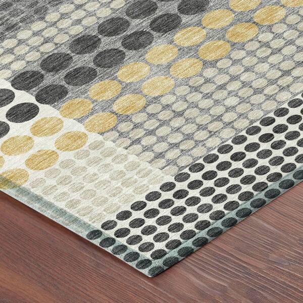 Chantille Machine Washable Indoor/Outdoor Abstract ACN2445 Black 8 ft. x 10 ft. Area Rug