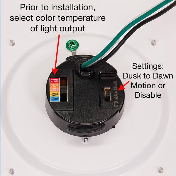 11 in. White Motion Sensing LED Flush Mount Indoor Outdoor Ceiling Light Adjustable CCT 830LM 11.5W 8 Pack