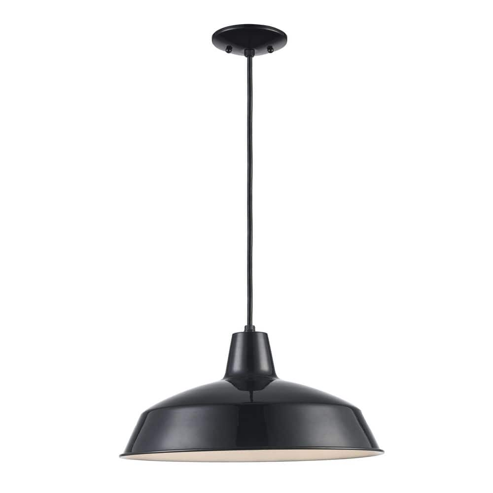 UPC 736916511001 product image for Sherman 1-Light Black Pendant Light Fixture with Metal Shade | upcitemdb.com