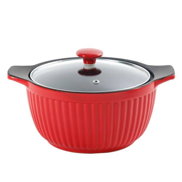 Crock-Pot 3 Qt. Ribbed Casserole in Red